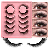 False Eyelashes Cat Eye Fluffy Faux Mink Lashes Wispy Lashes Dramatic Long Thick Volume Mink False Eyelashes Makeup