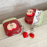 Korea New 3D Red Apple Cute Soft Shockproof Protection Cover Case For AirPods 1 2 3 Pro 3nd Pro 2 2nd Earphone Accessories