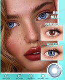 1 Pair Colored Contact Lenses for Eyes Myopia Lenses Gray Lenses Blue Lenses with Diopters Prescription Lenses