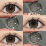 2PCS New Gray Prescription Contact Lenses Fashion Pupils Cosmetics Eye Color Lenses Myopia Colored Contact Lenses Brown