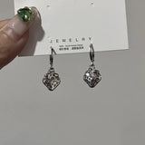 Girls Cute Strawberry Drop Earrings Green Leaves White Flower Red Berry Crystal Stone Earrings ForSummer Jewelry Gift