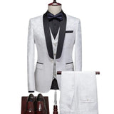 Spring Autumn New Men's Casual Business Boutique Suit Three Piece Set / Men's Coat Jacket Pants Vest Trousers Waistcoat