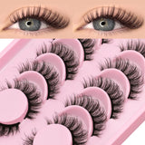 False Eyelashes Cat Eye Fluffy Faux Mink Lashes Wispy Lashes Dramatic Long Thick Volume Mink False Eyelashes Makeup