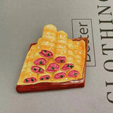 3D Fridge Magnets with Magnet Backing and Simulated Bread Design for Notifications and Decoration Simulated Food Fridge Magnets