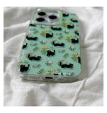 Lovely Cute Cat Silicone Phone Case For iPhone 16 15 14 13 Pro Max 15Pro 14Pro 16Pro Shockproof Cartoon Fashion Soft Cover Funda