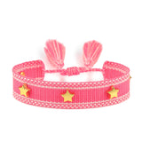 Hand Woven Bracelets Adjustable Studded Stars Bracelet Fashion Jewelry Gifts