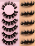 False Eyelashes Cat Eye Fluffy Faux Mink Lashes Wispy Lashes Dramatic Long Thick Volume Mink False Eyelashes Makeup