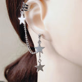 Personalized Fashion Chain Star Earrings Pendant C Ear Cuff Non Piercing Ear Ear Clip Men Women Party Punk Earrings Jewelry Gift