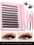 Eyelash Clusters Kit DIY Lash Extension Kit Lash Bond And Seal And Eyelash Tweezers With Waterproof Strong Hold
