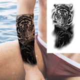 God Cross Lion Temporary Tattoos For Men Women Realistic Compass Lion Fake Tatoos Forearm Jesus Christ Thigh Tattoo Sticker