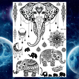 Women Girl Big Arm Owl Fake Tattoo Temporary Henna India Tatoo Stickers Custom Mandala Flower Black Turtle Tattoos Lace