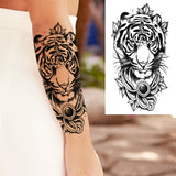 Death Skull Flower Temporary Tattoo For Women Girls Snake Bird Peony Tattoo Sticker Black Fake Blossom Sexy Tatoo Transfer Adult