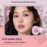 Flower Knows All series Swan Ballet Velvet Embossed Blush Matte Makeup Pressed Blusher Powder Pallet Women Gift Set