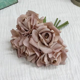 Moisturizing 5Head Rose Flower Bouquet Latex Real Touch Artificial Flowers Wedding Bridal Bouquet Birthday Party Home Decor Rose