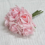 Moisturizing 5Head Rose Flower Bouquet Latex Real Touch Artificial Flowers Wedding Bridal Bouquet Birthday Party Home Decor Rose
