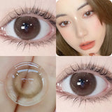 2Pcs Yearly  Color Colored Contact Soft Circular Lenses Beauty Pupil Gray Brown Eyes Black Makeup Blue Lens