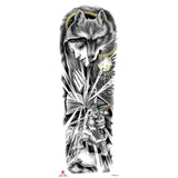 Full-arm Tattoo Stickers With The Crown Of The Virgin Of Jesus And Lion Waterproof Tattoo Stickers