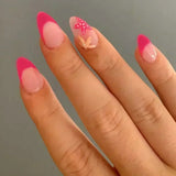 24pcs Summer Goldfish Fake Nails 3D Bubble Press on Nails Multicolored Starfish Almond False Nails Detachable Finished Nail Tips