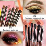 Cosmetic 2/6 pcs Makeup Eye Shadow Brush Set Goat Hair Tool Ultra Soft Make Up Tapered Blender Diffuse Kit Cut Crease Brush