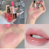 Glass Lip Oil Purple Jelly Violet Transparent Plumper Lip Gloss Makeup Nutritious Liquid Lipstick Brush Lip Care
