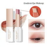 Professional 2 In 1 Double Color Gradient Velvet Eye Shadow Stick Lazy Makeup Waterproof Lasting Shimmer Metallic Eyeshadow