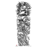Full-arm Tattoo Stickers With The Crown Of The Virgin Of Jesus And Lion Waterproof Tattoo Stickers