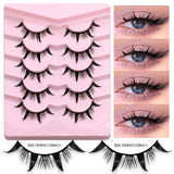 Manga Lashes 5 pairs Eyelashes Fluffy Soft Cross Natural Look False Lashes Wispy Natural Makeup Eyelash Extension