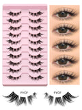 Cat Eye Lashes Half Lashes Soft Natural Faux Mink Eyelashes Fake Lashes Natural Look Wispy Winged End Eye Elongated