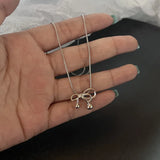 Bowknot Star Moon Pendant Necklaces for Women Simple Clavicle Chain Fashion Jewelry Accessories