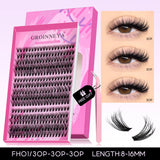 Fluffy Lash Clusters Kit Thick 60-100D Volume Eyelash Clusters Wispy Individual Lashes Cluster Eyelash Extensions DIY