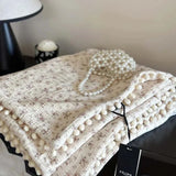 Blanket Light Luxury Ins Crepe Cotton Multi-functional Small Blanket Office Nap Blanket Shawl Cover Blanket