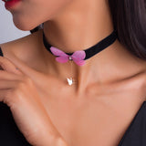 Fashion Sexy Black Velvet Chokers Necklaces Punk Style Statement Crystal Love Hearts Necklace For Women Party Jewelry