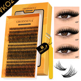 Fluffy Lash Clusters Kit Thick 60-100D Volume Eyelash Clusters Wispy Individual Lashes Cluster Eyelash Extensions DIY
