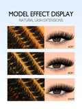 Fluffy Lash Clusters Kit Thick 60-100D Volume Eyelash Clusters Wispy Individual Lashes Cluster Eyelash Extensions DIY