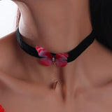 Fashion Sexy Black Velvet Chokers Necklaces Punk Style Statement Crystal Love Hearts Necklace For Women Party Jewelry