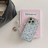 Cute Cherry Pattern Luxury Phone Case for IPhone 15 13 14 16 Pro Max 15pro 16pro 14pro 13pro Lovely Shockproof Case Cover Fundas