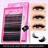 Fluffy Lash Clusters Kit Thick 60-100D Volume Eyelash Clusters Wispy Individual Lashes Cluster Eyelash Extensions DIY