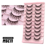 5/10 Pairs Natural False Eyelashes Manga Lashes 3d Faux Mink Lashes Soft Winged Natural Realistic Eyelash Extension