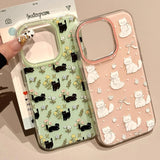 Lovely Cute Cat Silicone Phone Case For iPhone 16 15 14 13 Pro Max 15Pro 14Pro 16Pro Shockproof Cartoon Fashion Soft Cover Funda