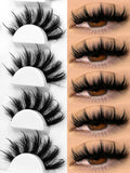 Fluffy Eyelashes 3D Mink False Lashes Fluffy Soft Cross Manga Lashes Wispy Volume Mink Lashes Dramatic Makeup