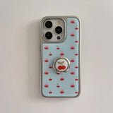 Cute Cherry Pattern Luxury Phone Case for IPhone 15 13 14 16 Pro Max 15pro 16pro 14pro 13pro Lovely Shockproof Case Cover Fundas