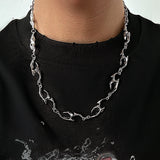 New Hip Hop Flame Shape Necklaces Punk Rock Cool Irregular Necklace Earings for Women Unisex Fashion Party Dancing Jewelry