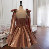 French Elegant Retro Lace-up Bow Straps Sleeveless High Waist Slim A-line Birthday Banquet Evening Short Dress For Women Summer