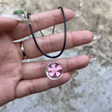 Fahion Glass Charm Real Dried Flower Pendant Necklace Transparent Butterfly Flower Pendant Necklace For Women Jewelry