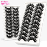 Lashes 5/10 Pairs 3D Faux Mink Lashes Fluffy Soft Wispy Volume Natural long False Eyelashes Reusable Eyelashs Makeup