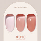 Vendeeni 24 Colors Jelly Transparent Gel Nail Polish Nude Pink Skin Color UV Soak Off Gel Varnish Jade Nail Art Gel Lacquer 15ml