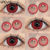 UYAAI Cosmetics Color Contact Lenses Cosplay Red Color Lens Anime Black Lenses Korean Lenses Grow Eye Big Eye lens Blue Lenses