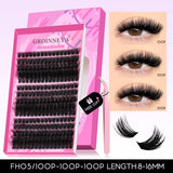 Fluffy Lash Clusters Kit Thick 60-100D Volume Eyelash Clusters Wispy Individual Lashes Cluster Eyelash Extensions DIY