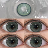 Prescription Contact Lenses Myopia Lenses with Diopters Green Pupils Color Contact Lenses for Eyes Blue Lens 1 Pair/2pcs