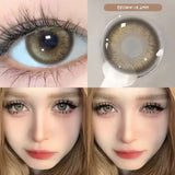 (2pcs)1Pair Myopia Color Contact Lenses for Eyes Fashion Prescription Lenses Beauty Pupils Blue Green Brown Grey Lenses
